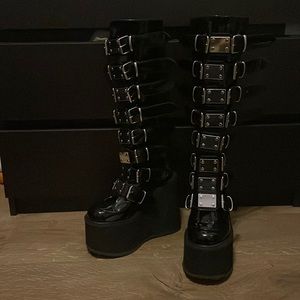 Wide Calf Patent Trinity Boots